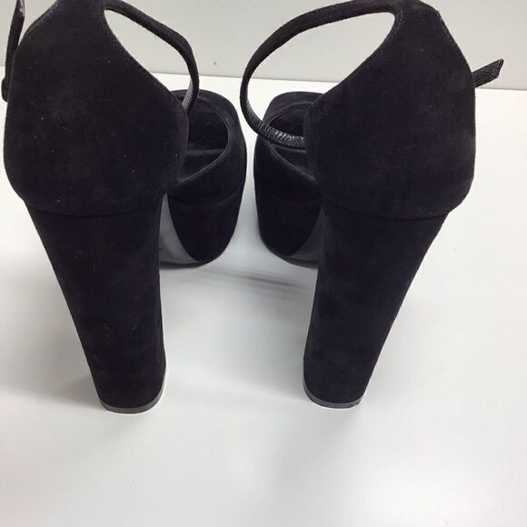 Saint Laurent Jodie Black Suede Platform Heels with Ankle Strap | Size EU 39 - Picture 11 of 16